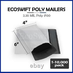 1-10000 4 x 6 EcoSwift Poly Mailers Envelopes Plastic Shipping Bags 2.35 MIL