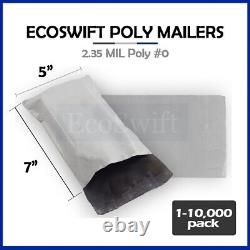 1-10000 5 x 7 EcoSwift Poly Mailers Envelopes Plastic Shipping Bags 2.35 MIL