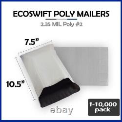 1-10000 7.5x10.5 EcoSwift Poly Mailers Envelope Plastic Shipping Bags 2.35 MIL