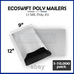 1-10000 9 x 11 EcoSwift Poly Mailers Envelopes Plastic Shipping Bags 1.70 MIL