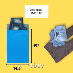 14.5 x 19 Blue Poly Mailers 2 Mil Shipping Envelopes Self Seal Bags 1000 PCS