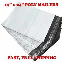 19x24 POLY MAILERS SHIPPING ENVELOPES SELF SEAL PACKAGING BAGS 2.5 MIL 19 x 24