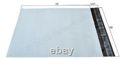 25-2000 10X13 #4 POLY MAILERS Bags 2.35 mil thick White Shipping Envelopes