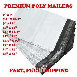6x9 7.5x10.5 9x12 10x13 14.5x19 POLY MAILERS SHIPPING ENVELOPE SELF SEALING BAGS