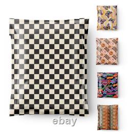 Designer Poly Mailers 10x13 Plastic Envelopes Shipping Bags Checkered Custom