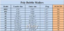 Poly Bubble Mailers Padded Envelop Shipping Self-Sealing Bags #000 4''x7'
