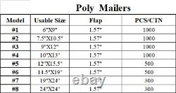 Poly Mailers #2 Shipping Envelope Self Sealing Plastic Mailing Bags 7.5 x 10.5