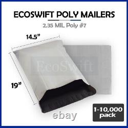 1-10000 14.5x18 EcoSwift Sacs de courrier en polyéthylène Enveloppes Sacs d'expédition en plastique 2.35 MIL