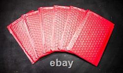 #5 10.5x16 Enveloppes matelassées rouges en poly bulle pour expédition de sacs de courrier Cas 10.5x15