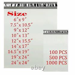 500-1000 PCS 6x9 7.5x10.5 14x17 Enveloppes d'expédition en polyéthylène auto-scellantes