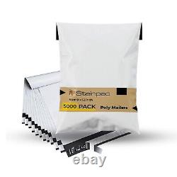 9x12 Sacs postaux en polyéthylène enveloppes d'expédition auto-adhésives sacs de courrier en plastique blanc