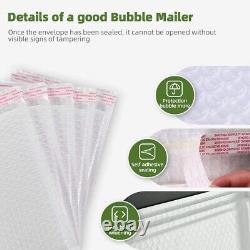 Tout format d'enveloppes de bulles en poly pour expédition et envoi de courrier, sacs rembourrés, enveloppes blanches.