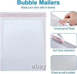 Tout format d'enveloppes de bulles en poly pour expédition et envoi de courrier, sacs rembourrés, enveloppes blanches.